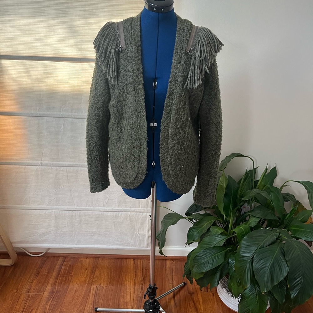 Green Fringe BoHo Blazer
